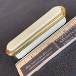 Vtg Kbc Keeler Belwith Pull Polished Brass Ivory Plastic Geometric Mcm Handle. Fixed Price $8.96.