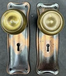 Reading Evona Door Knobs Set Copper Finish Hourglass Dogbone Deco Craftsman. Fixed Price $145.00.