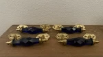 Antique Cobalt Blue Glass Door/drawer Pulls - Set Of 4 Vintage Knobs. Fixed Price $55.00.