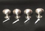 Satin Nickel Oval Cabinet Knobs Egg Football Used Set Of 4 Kitchen Drawer. Fixed Price $11.19.