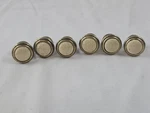 6 Vintage Style Cabinet Knobs Antique Brass Speckled Cream Round Drawer Pulls. Fixed Price $34.99.