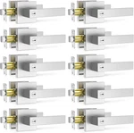 10 Pack Brushed Nickel Door Handles, Heavy Duty Privacy Levers For Home. Fixed Price $166.99.