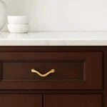 Gold Wavy Pull Knob Door Drawer Kitchen Cabinet Dresser Handle. Fixed Price $7.95.
