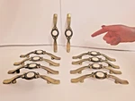 Vintage Set / Lot Of 10 Amerock Drawer Handle Pulls Speckled Ceramic Brass. Fixed Price $24.00.
