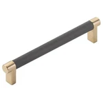 Emtek Knurled 6 " Center To Bar Cabinet Pull - Flat Black/ Brass Stem. Fixed Price $22.36.