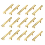 15 Pack Cabinet Pulls Brushed Gold Stainless Steel Bar Handles For Kit.... Fixed Price $33.11.
