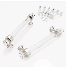 Ceymio 6-PACK Acrylic Cabinet Pulls 128MM (5") Brushed Nickel & Clear Glass. Fixed Price $19.00.