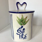 Anthropologie Harlie Brown Studio Stoneware Tea Canister Hand Painted. Fixed Price $59.99.