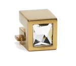 Alno 1/2 Inch Square Crystal Cabinet Ring Pull Mount Satin Brass C2670-SB. Fixed Price $11.02.