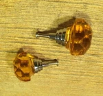 Set Of Four (4) Large Amber Solid Crystal Drawer Knob Cabinet Pull HO14A. Fixed Price $39.00.