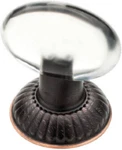 (5 Pack) 1-1/4 Inch Palermo Knob Bronze And Clear Acrylic. Fixed Price $32.22.