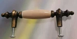 Amerock Light Brass Almond Ceramic Center 3" Ctr. Cabinet Bar Pull BP1926-LBA. Fixed Price $5.95.
