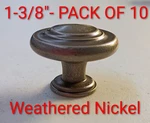 Pack Of 10- 1-3/8" Classic Round Ring Cabinet Knob Weathered Nickel. Fixed Price $18.75.