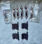 Mixed Lot Vtg Amerock Hammered Copper Cabinet Pulls & Hinges 10 Pcs BP3401-AC. Fixed Price $25.00.