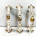 Amerock White Gold Fleur De Lis Drawer Pull Handles Farmhouse Cottage Lot Of 3. Fixed Price $16.99.