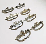 8 Vintage Batwing Fixed Bail Drawer Pulls 3"MOUNT Canada CH1612 Chippendale Euc. Fixed Price $24.99.