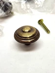 Lot Of 4- Vintage Bullseye Design Drawer Cabinet Pull Knob Keeler Brass Hardware. Fixed Price $25.49.