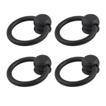 Black Wrought Iron Cabinet Ring Pulls 2" Drop Style Cupboard Pack Of 4. Fixed Price $59.99.