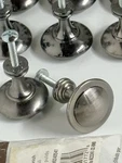 LOT/28 Allen + Roth Polished Pewter Cabinet Knobs 1.26 Inch Round With Screws. Fixed Price $45.90.