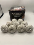 Box 9 Artncraft Luxury Ceramic Knobs/pulls Beige White 1.75 1.25 Screw In. Fixed Price $19.00.