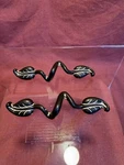 2 Vtg Hickory P7306-BOA Blonde Antique 3" Leaf Cabinet Handle Pull. Fixed Price $12.00.