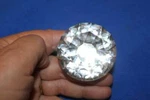 (4) Large Crystal Look Glass Knob Pulls Diamond Cut Solid, 2" Dia., HW-DL2. Fixed Price $26.09.