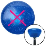 Pink Swords Blue Retro Metal Flake Knob W/ M16X1.5 Insert Shifter Auto. Fixed Price $89.95.