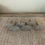 6 Pc Vtg World Market Rhinestone Gold Cabinet Knobs Drawer Pulls Hand Painted. Fixed Price $30.00.