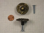 Harris #250-(ANTIQUE Brass) Cabinet/drawer Knob, Zinc DIE-CAST,1-1/2" Diameter. Fixed Price $9.95.