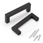 10 Pack 3-1/2" Hole Center Matte Black Cabinet Handles Modern Drawer Pulls St. Fixed Price $23.17.