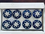 Set 8 Casa Decor Ceramic Drawer Cabinet Pull Knobs Handmade Blue Polish Pottery. Fixed Price $21.60.