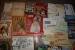 Ephemera Lot 1800S 1900S Antique Newspapers Postcards Fdc.old Check,. Fixed Price $22.00.