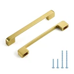 Home Edit Gold Cabinet Pulls 6-1/4 Inch Hole Spacing Wide Base Kitchen. Fixed Price $62.89.