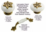 Belwith Hickory White Lancaster Brass Leaf Cabinet Knob Handle Pulls. Fixed Price $5.70.