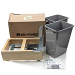 Rev-a-shelf 35QT Bottom Mount Pull Out Trash Can Hardware & Plastic Bins. Fixed Price $171.96.