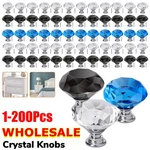 Lot Crystal Glass Cabinet Knob Diamond Shape 30MM Drawer Cupboard Handle Pull. Fixed Price $88.95.