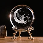 Ifolaina 3D Fairy Crystal Ball With Stand 60MM Laser Engraved Moon Glass. Fixed Price $14.70.
