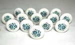 Vintage Pull/knob White Ceramic With Blue Flowers. 3/8 " (14) Amerock. Fixed Price $24.99.