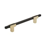 Cabinet Pull Brushed Gold Matte Black 5-1/16 Inch 128MM Center Urbanite. Fixed Price $21.04.