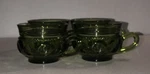 Vintage Green Glass Tea Cups Set Of 4 Punch Depression Kings Crown Eclectic. Fixed Price $18.99.