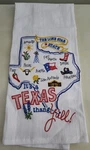 Kay Dee Designs Kitchen Towel Texas Embroidery Flour Sack Lone Star Map. Fixed Price $7.20.
