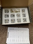 Lot Of 19 Nib Qogrisun Solid Silver Brass Button Knobs/drawer/cabinet Pulls. Fixed Price $19.00.