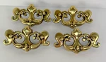 4 Chippendale Bat Wing Drop Handle Cabinet Drawer Pull Brass Tone 3" Center. Fixed Price $16.00.