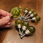 Green Bubble Glass Marble Drawer Pull Knob Set Metal Base Style Selections. Fixed Price $36.99.