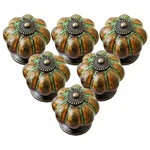 Ceramic Glazed Cabinet Knobs Pumpkin Shape Classy Vintage Decorative Ca.... Fixed Price $23.72.
