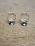2 Crystal Diamond Cut Glass Faceted Round Knobs For Drawer Cabinet Cupboard Door. Fixed Price $16.99.