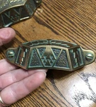 Vtg.drawer Pulls (lot Of 8) Kbc 1993 Brass Bronze Bin Apothecary Cupboard Etc... Fixed Price $39.95.