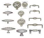 Cabinet Pull Drawer Handle Birdcage Knob Kitchen Hardware Brushed Satin Nickel. Fixed Price $124.50.