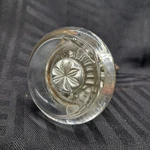 Glass & Brass Door 3" Diameter Knob Round Clear Silver Sunburst Center. Fixed Price $7.99.