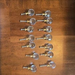 Vintage Crystal Cut Round Glass Cabinet Pulls Brass Base 1.5" Lot Of 10. Fixed Price $80.00.